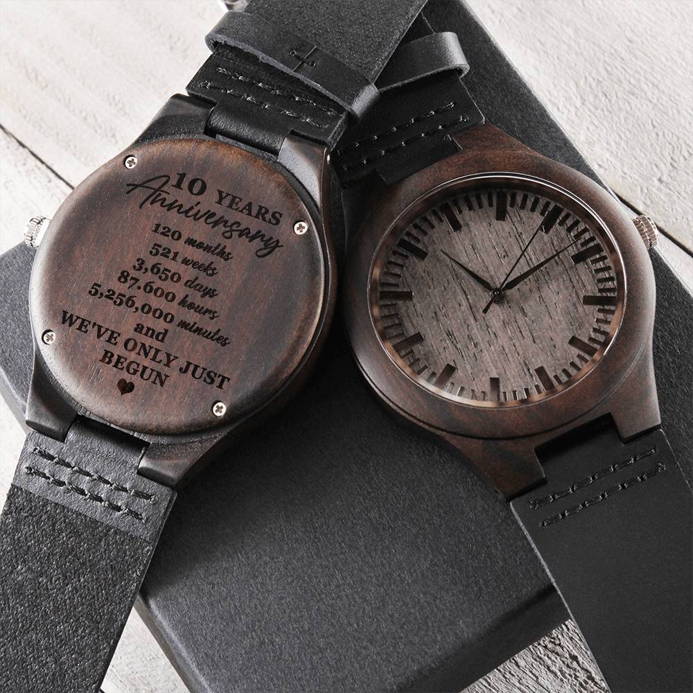 10Th Wedding Anniversary Gift For Him 10 Year Anniversary Gift For Husband For Men Engraved Wooden Watch