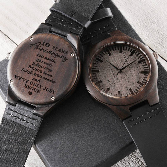 10Th Wedding Anniversary Gift For Him 10 Year Anniversary Gift For Husband For Men Engraved Wooden Watch