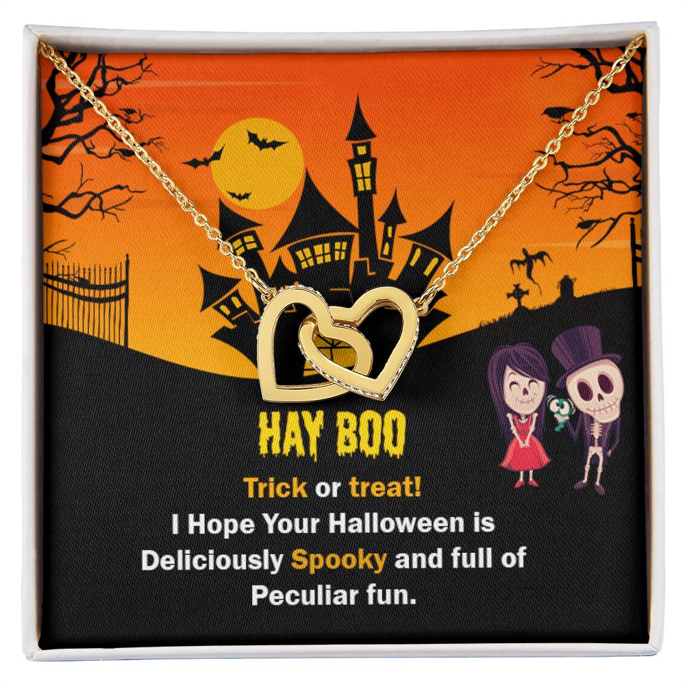 Halloween Gift Interlocking Hearts Necklace