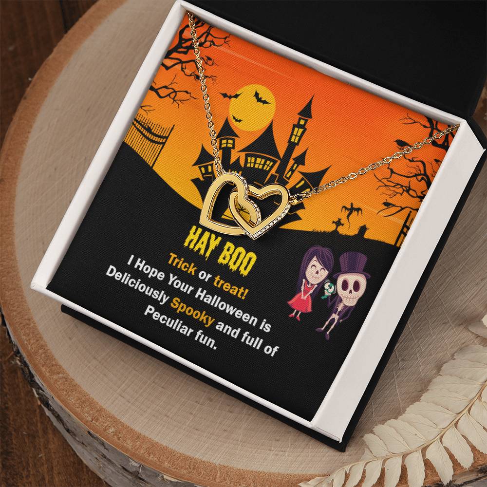 Halloween Gift Interlocking Hearts Necklace