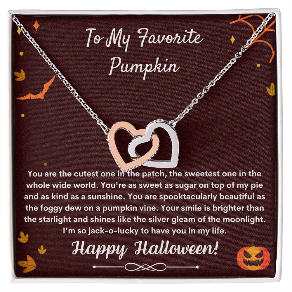 To My Favorite Pumpkin - Happy Halloween - Necklace Interlocking Hearts Necklace