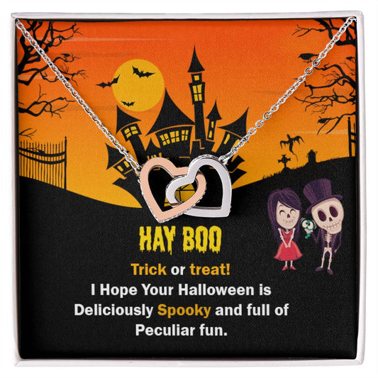 Halloween Gift Interlocking Hearts Necklace