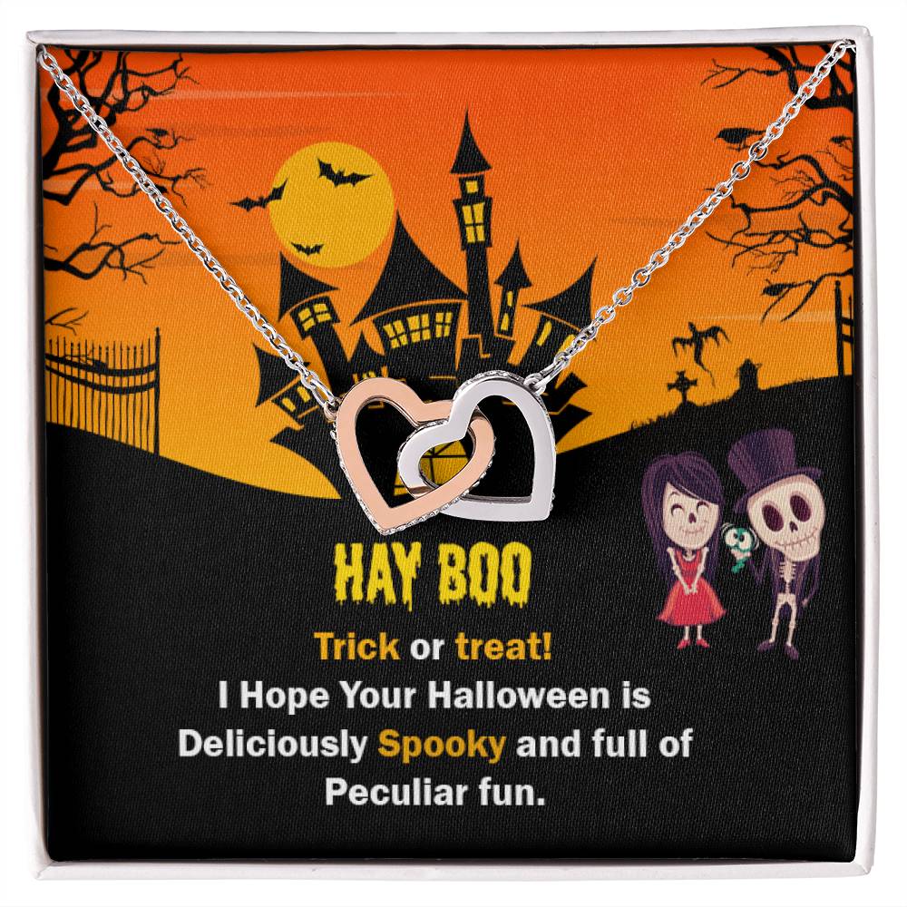 Halloween Gift Interlocking Hearts Necklace