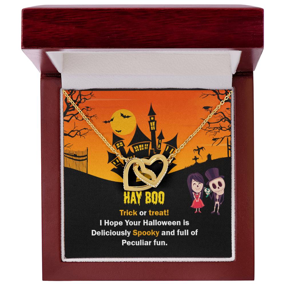 Halloween Gift Interlocking Hearts Necklace