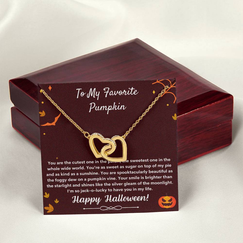To My Favorite Pumpkin - Happy Halloween - Necklace Interlocking Hearts Necklace