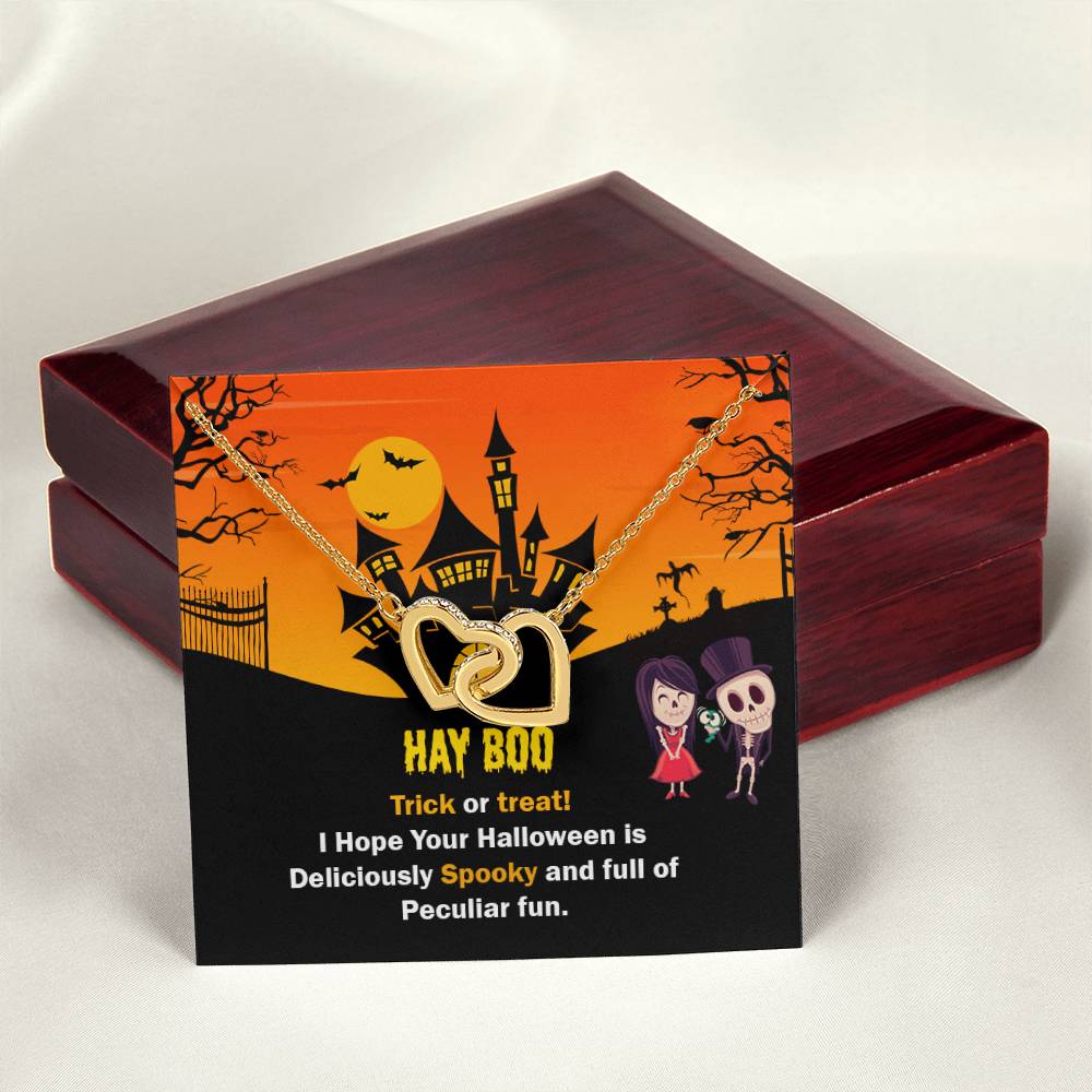 Halloween Gift Interlocking Hearts Necklace