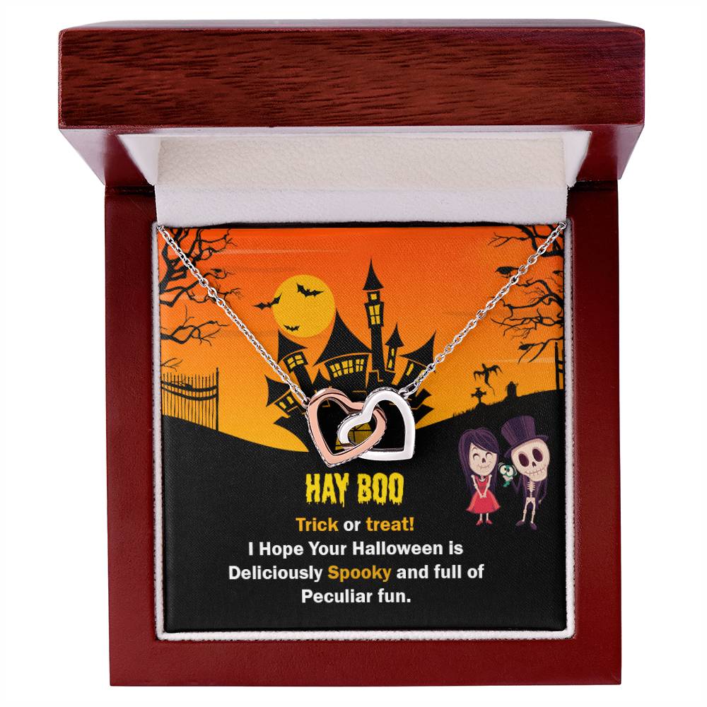 Halloween Gift Interlocking Hearts Necklace