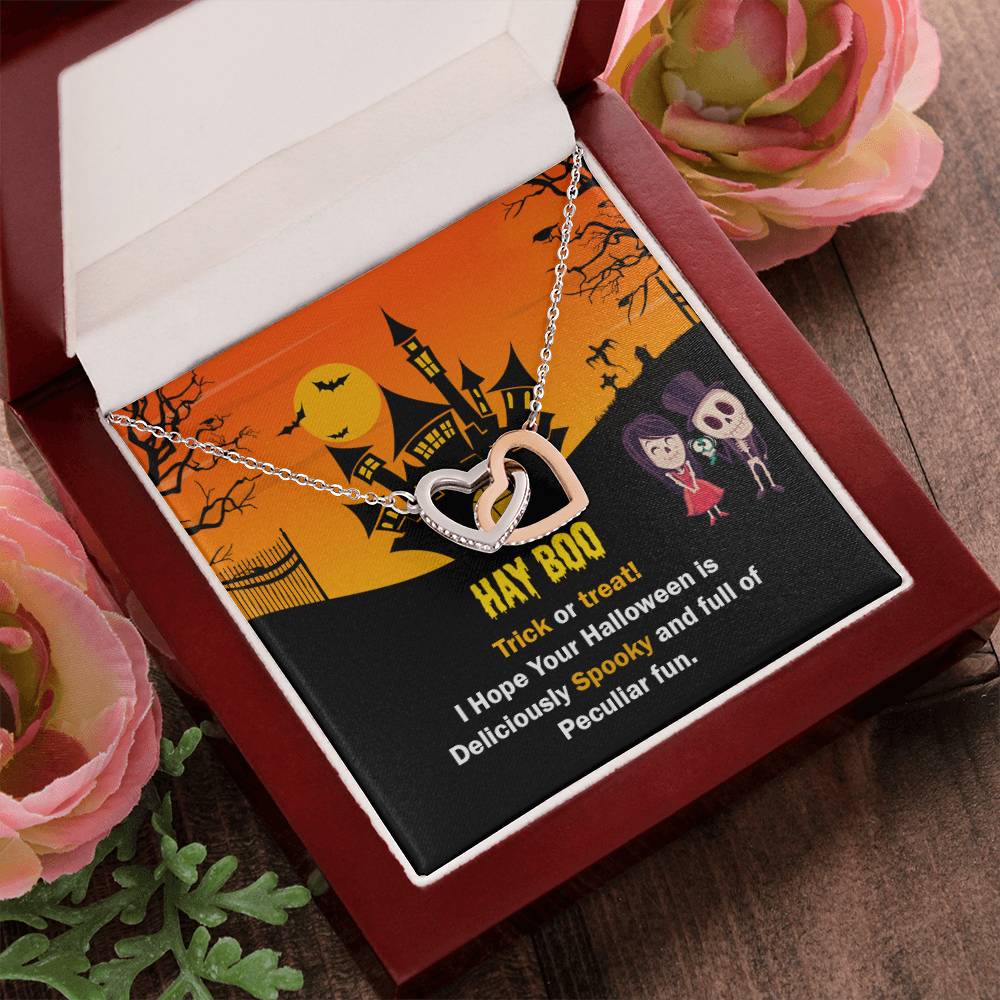 Halloween Gift Interlocking Hearts Necklace