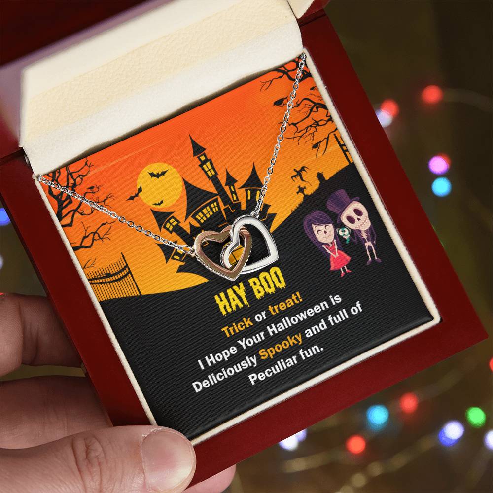 Halloween Gift Interlocking Hearts Necklace