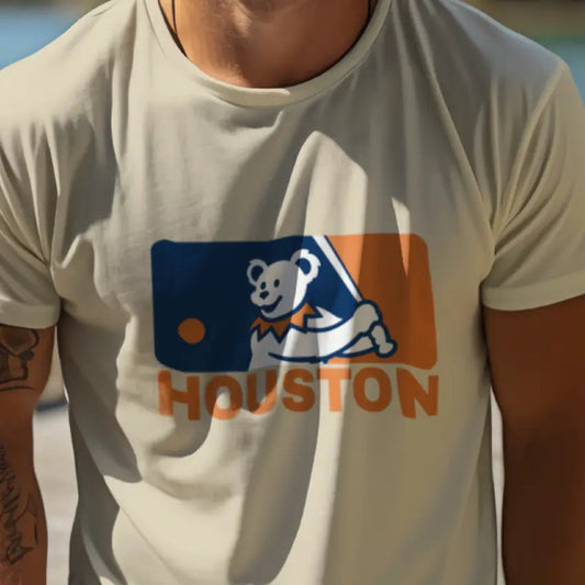 MLB Logo Dancing Bear Houston Baseball Edition T-Shirt The Ballpark Collection