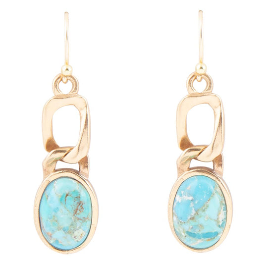 Athena Blue Turquoise Golden Earring