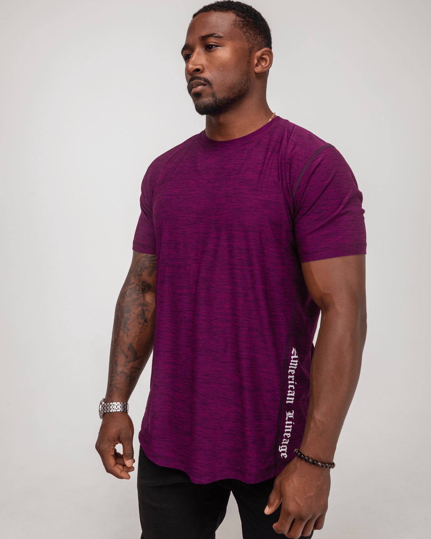 Heritage Purple Athleisure Tee Lightweight Performance Shirt