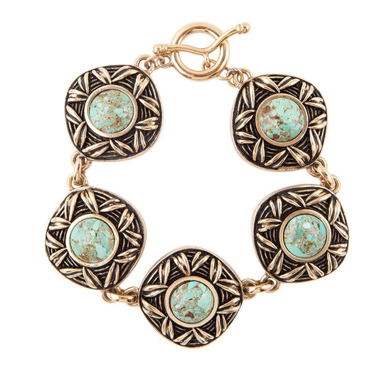 Avalon Blue Turquoise Golden Link Bracelet