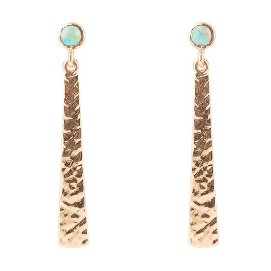 Aztec Turquoise Linear Drop Earrings