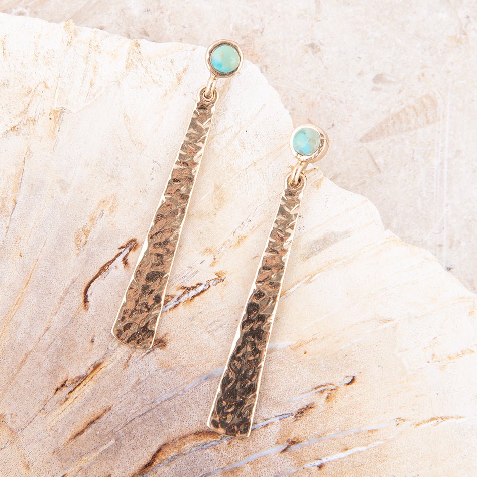 Aztec Turquoise Linear Drop Earrings