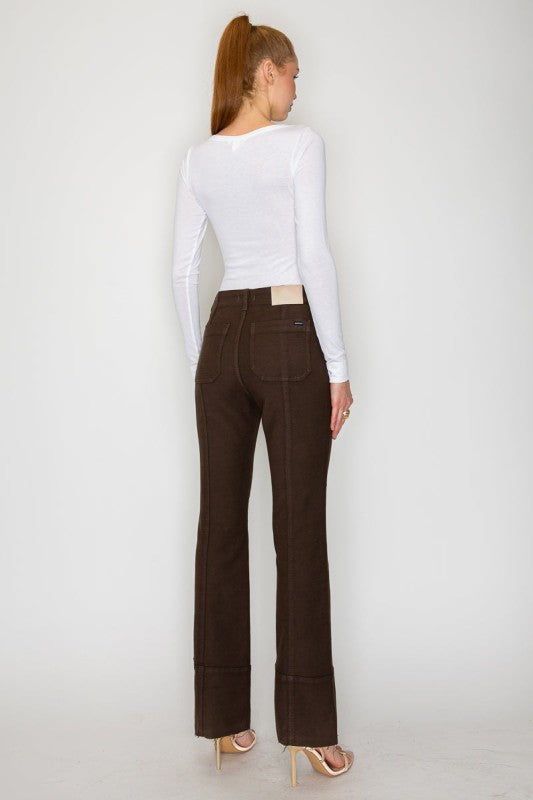Tummy Control High Rise Bootcut Jeans Brown Wash AT2114BTBR