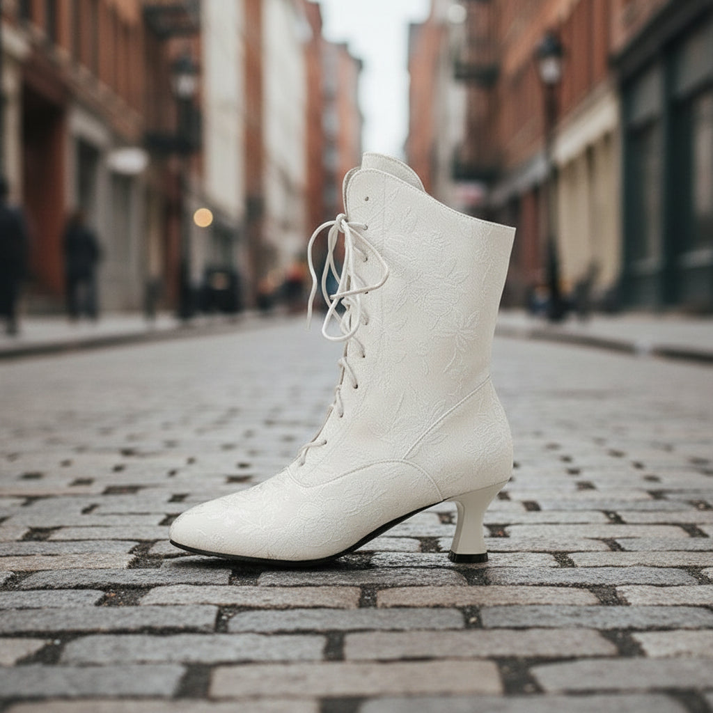 Women’s Pointed-Toe Kitten-Heel Boots High Heels Artificial PU
