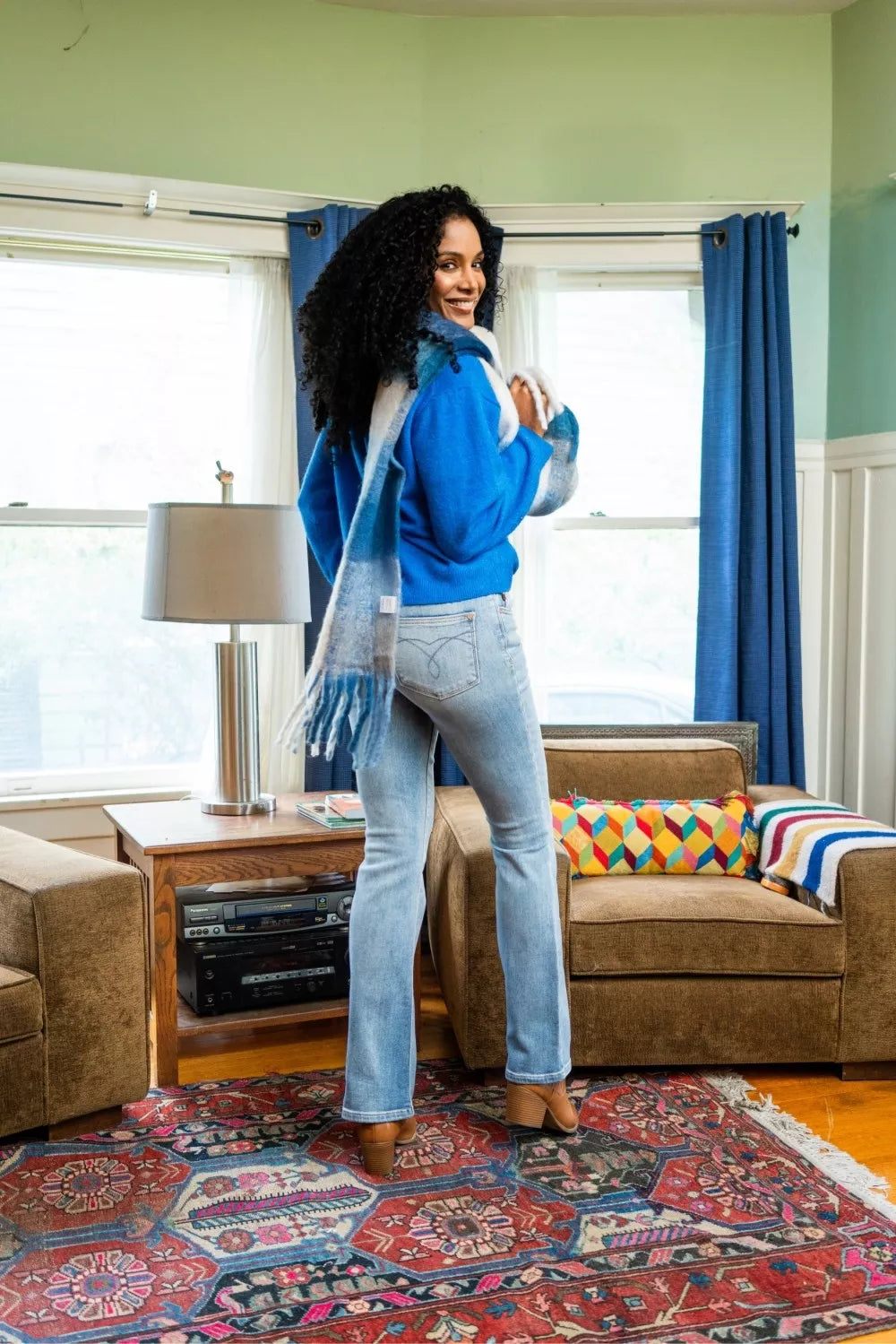 Mid Rise Thermal Bootcut Jeans Judy Blue