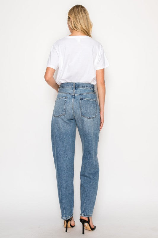 Unisex Tapered Baggy Jeans Mid Rise Relaxed Fit DAT1001BGM
