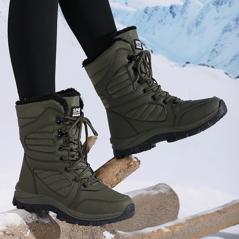 Women’s Long Wool & Velvet Thickened Warm Snow Boots