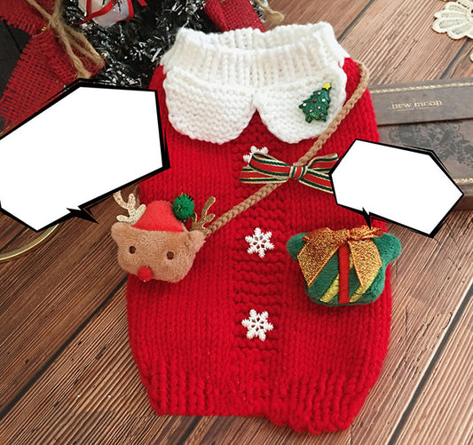 Christmas Clothes Red Two Leg Leisure Time Sweater