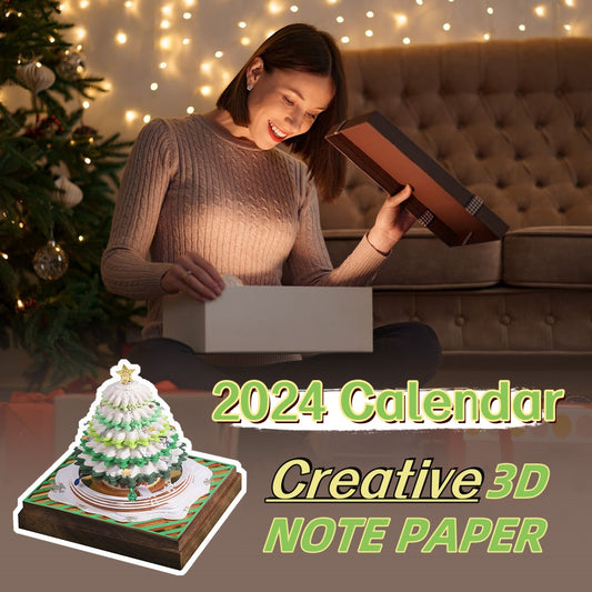 Christmas Tree 3D Three-dimensional Note Book Paper Carving Decor Memo Calendar Notepad Gift
