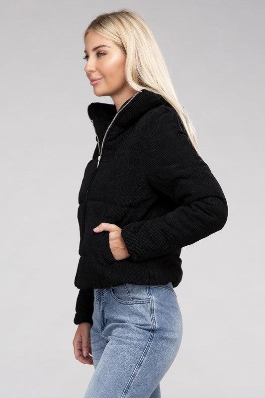 Corduroy Zip-Up Cozy Jacket