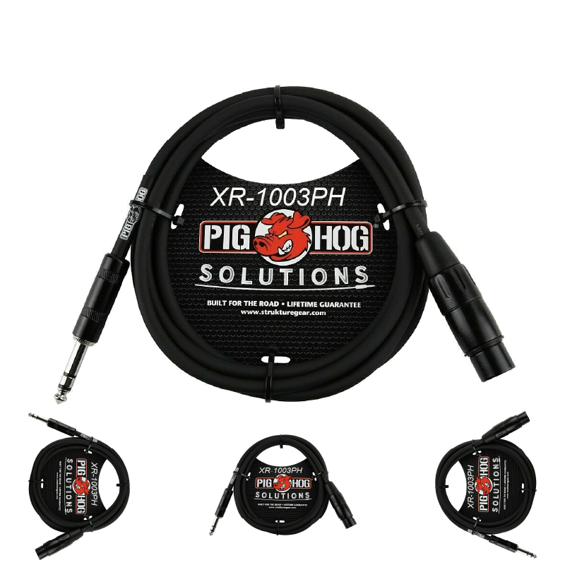 Pig Hog PX-TMXF3 TRS(M)-XLR(F) Balanced Cable 3Ft