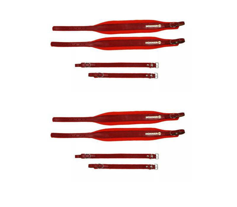 Adjustable Red Leather Accordion Strap ACC5 by Hohner