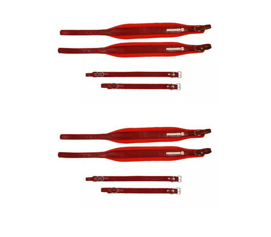 Adjustable Red Leather Accordion Strap ACC5 by Hohner