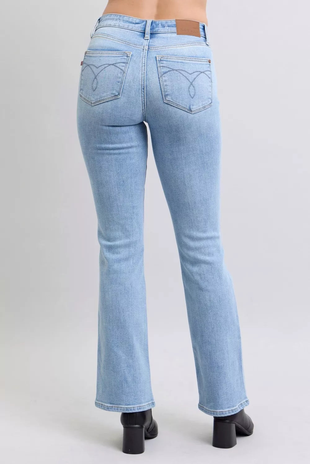 Mid Rise Thermal Bootcut Jeans Judy Blue