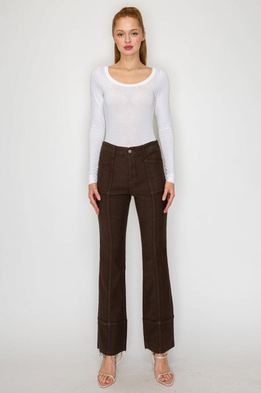 Tummy Control High Rise Bootcut Jeans Brown Wash AT2114BTBR