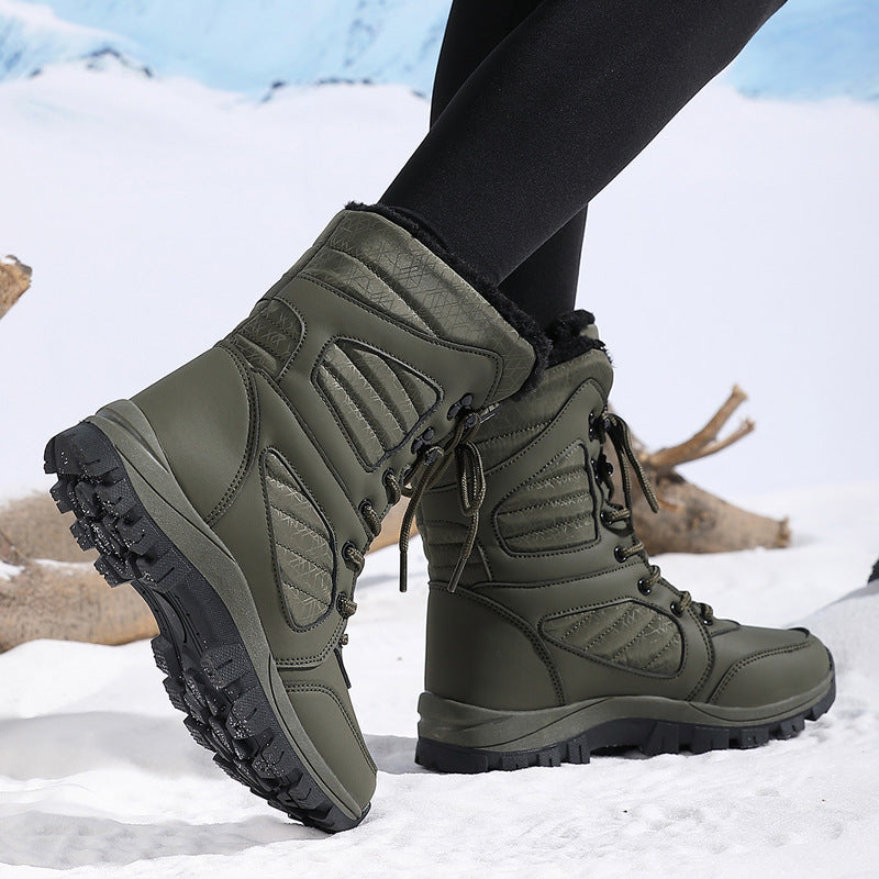 Women’s Long Wool & Velvet Thickened Warm Snow Boots