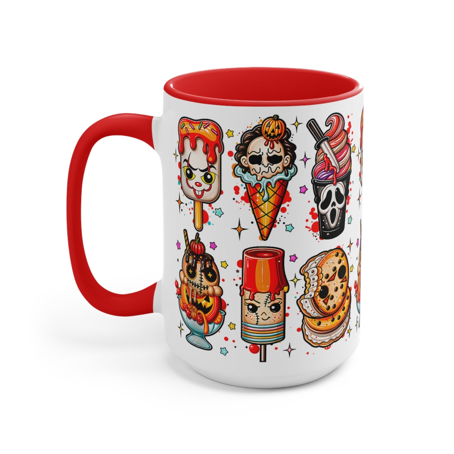 Halloween Horror Ice Cream Deluxe Mug White Ceramic Red Handle