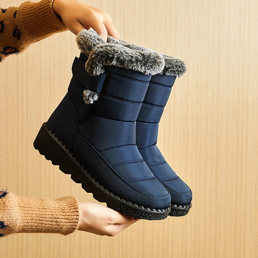 Women’s Waterproof Plush Snow Boots Waterproof Ankle-Height Boots