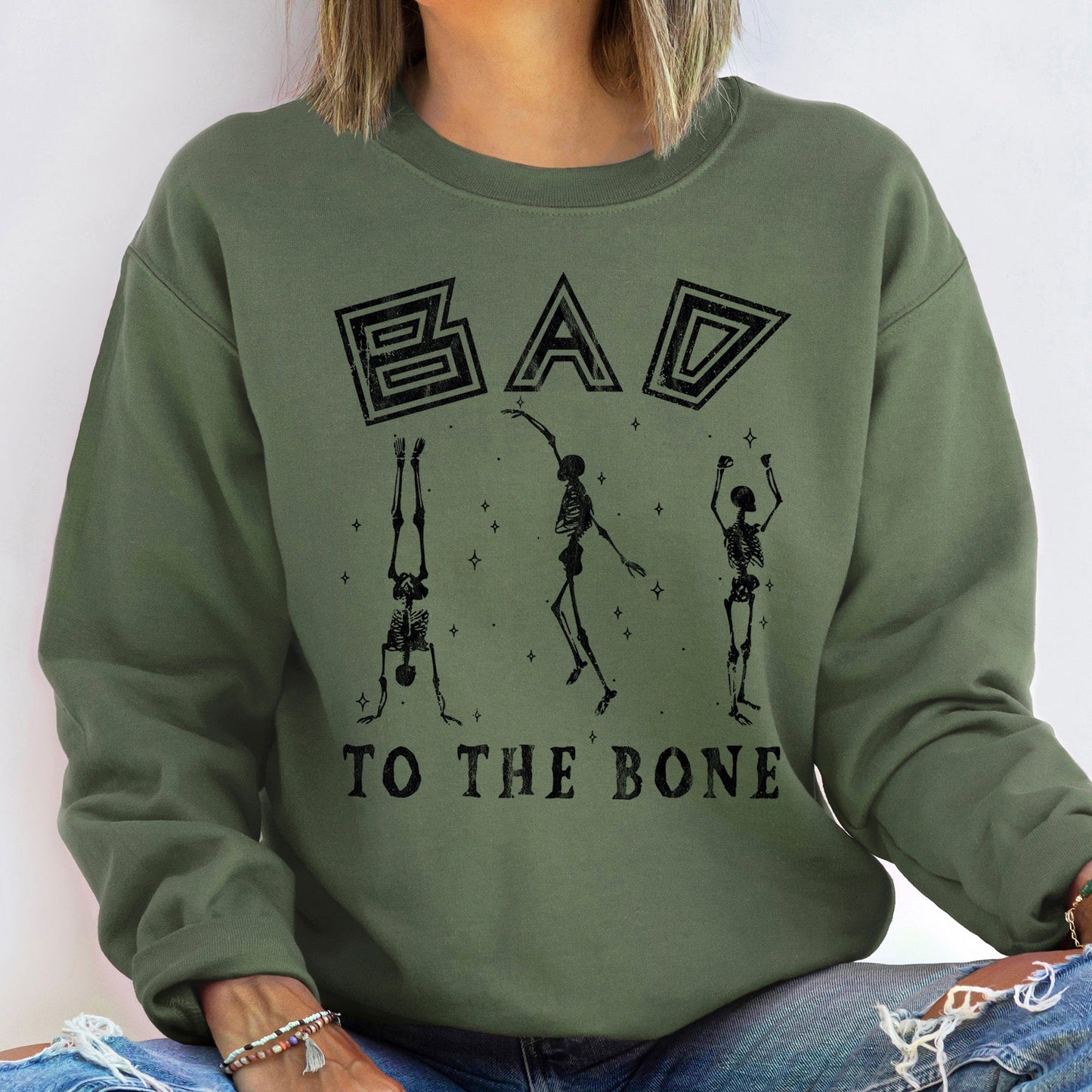 Bad To The Bone Halloween Sweatshirt