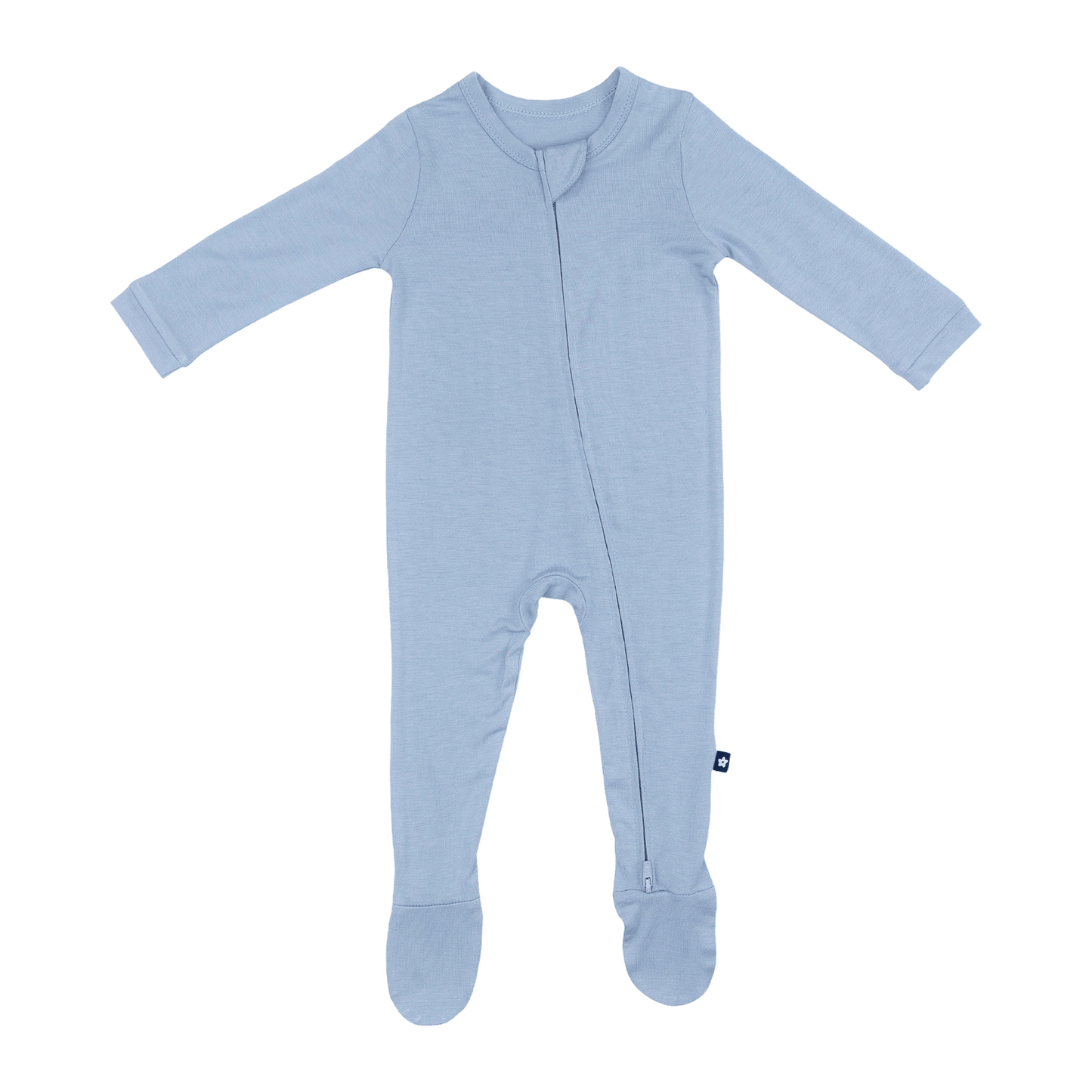 Larkspur Baby Zip Footie in Denim
