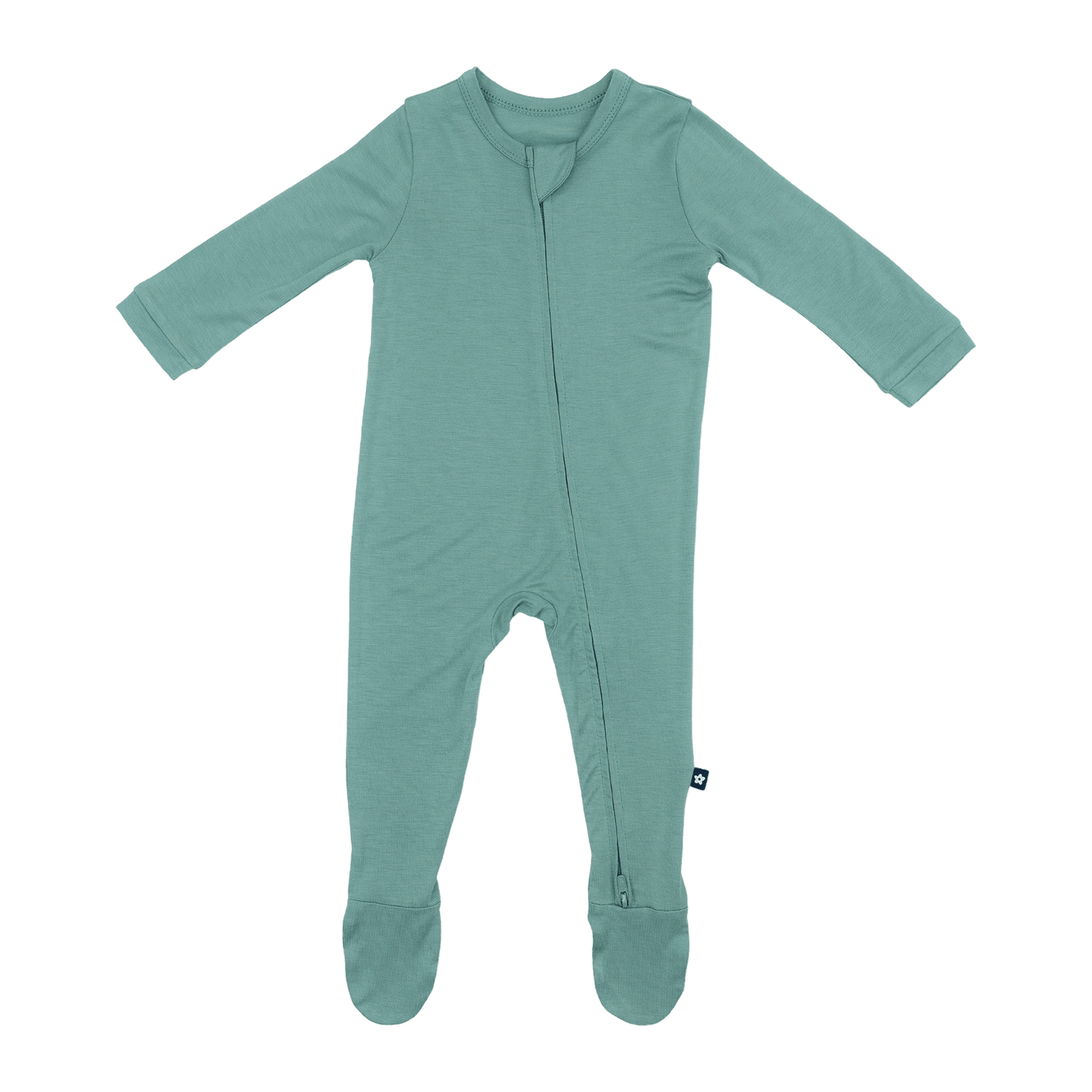Larkspur Baby Zip Footie in Jade