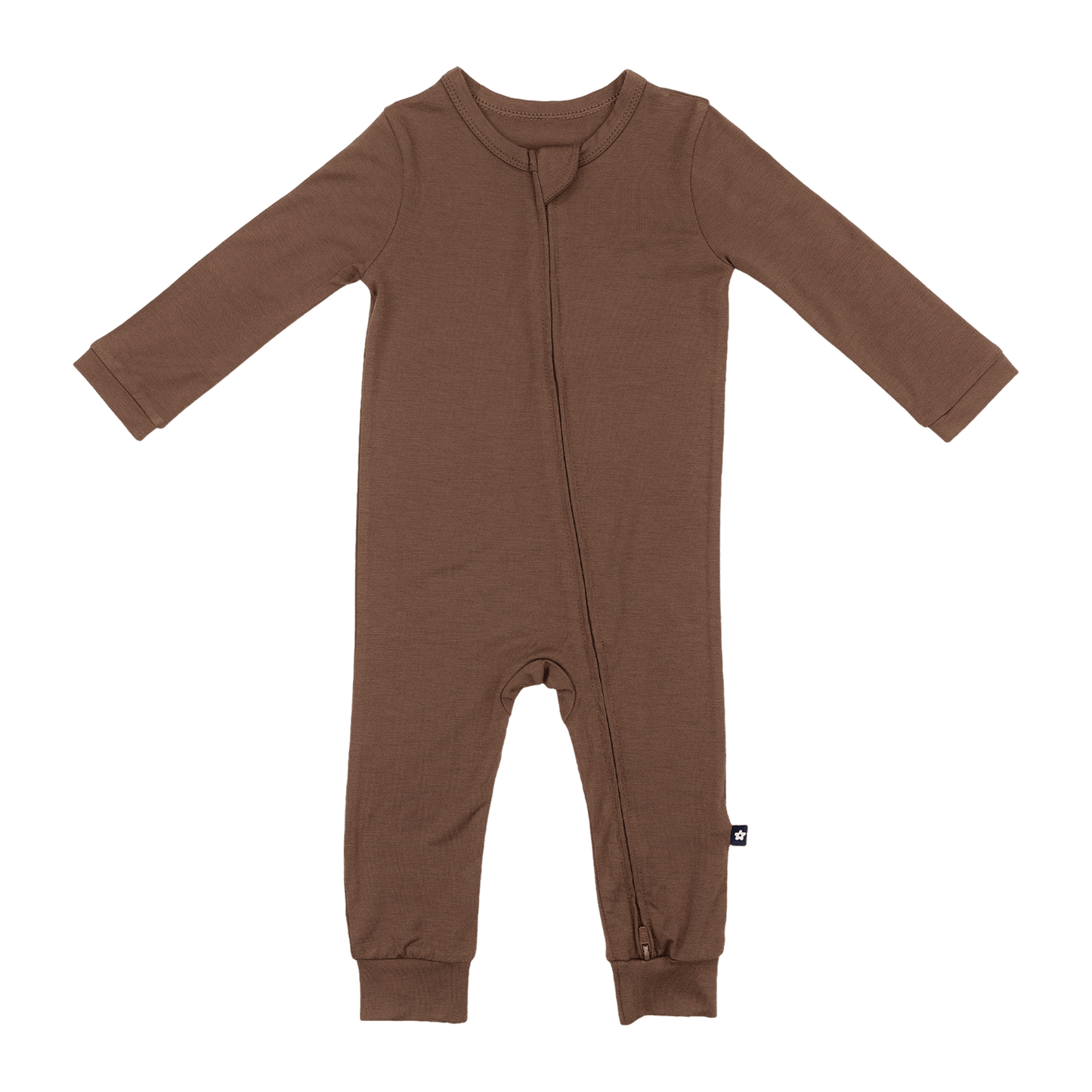 Larkspur Baby Zip Romper in Chestnut