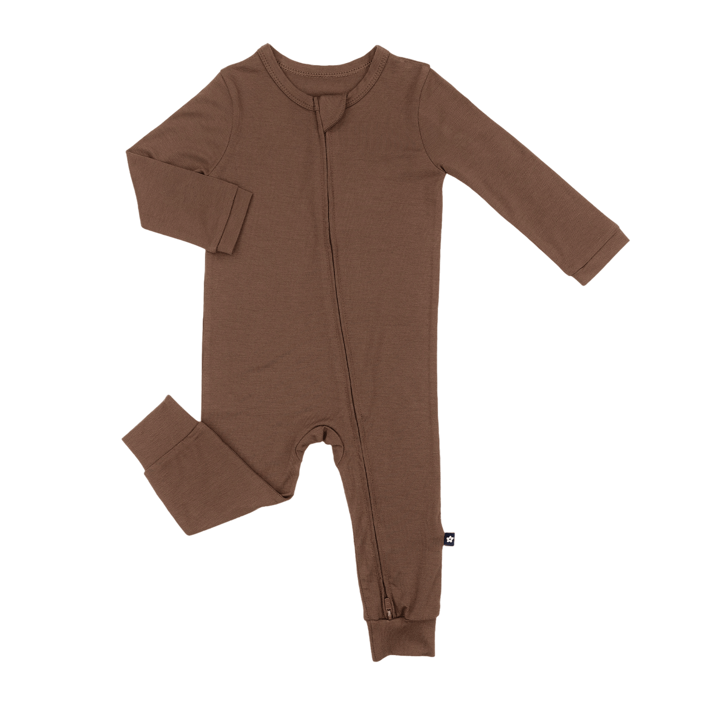 Larkspur Baby Zip Romper in Chestnut