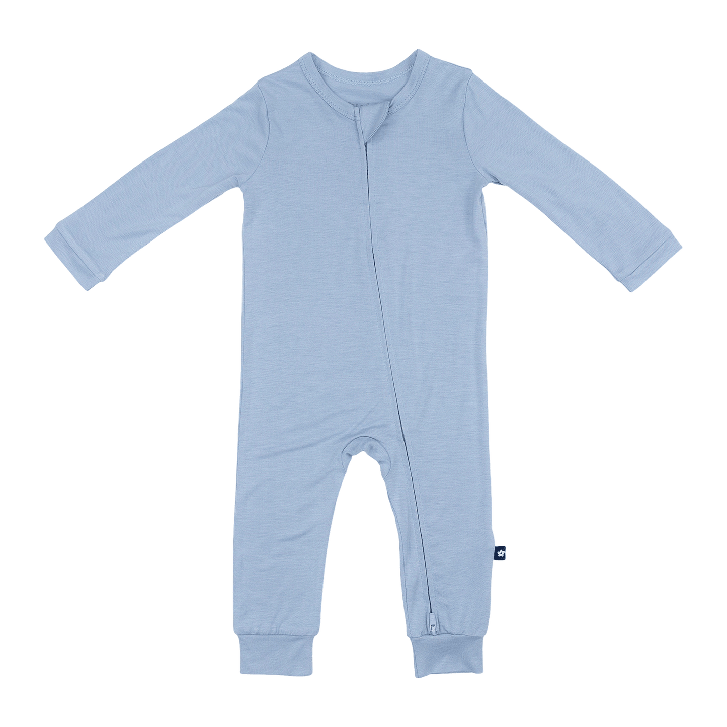 Larkspur Baby Zip Romper in Denim