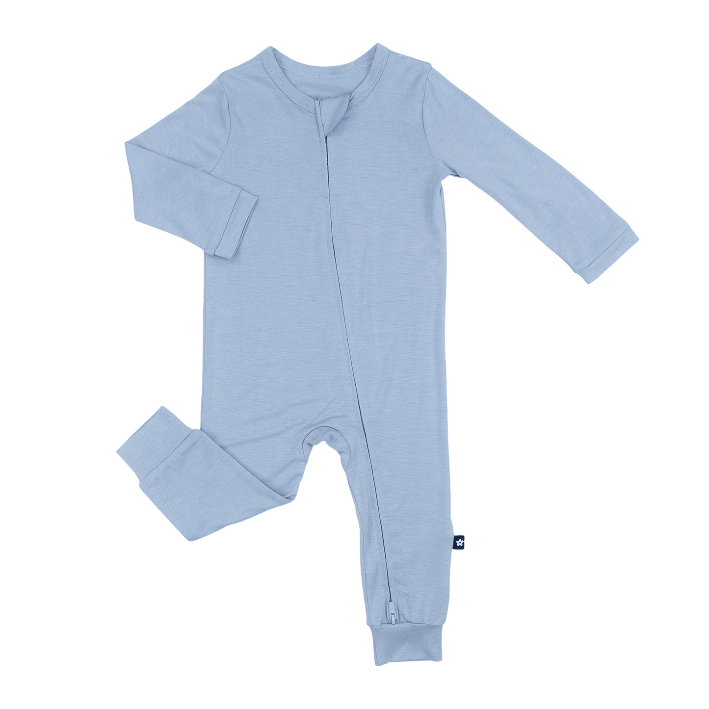 Larkspur Baby Zip Romper in Denim