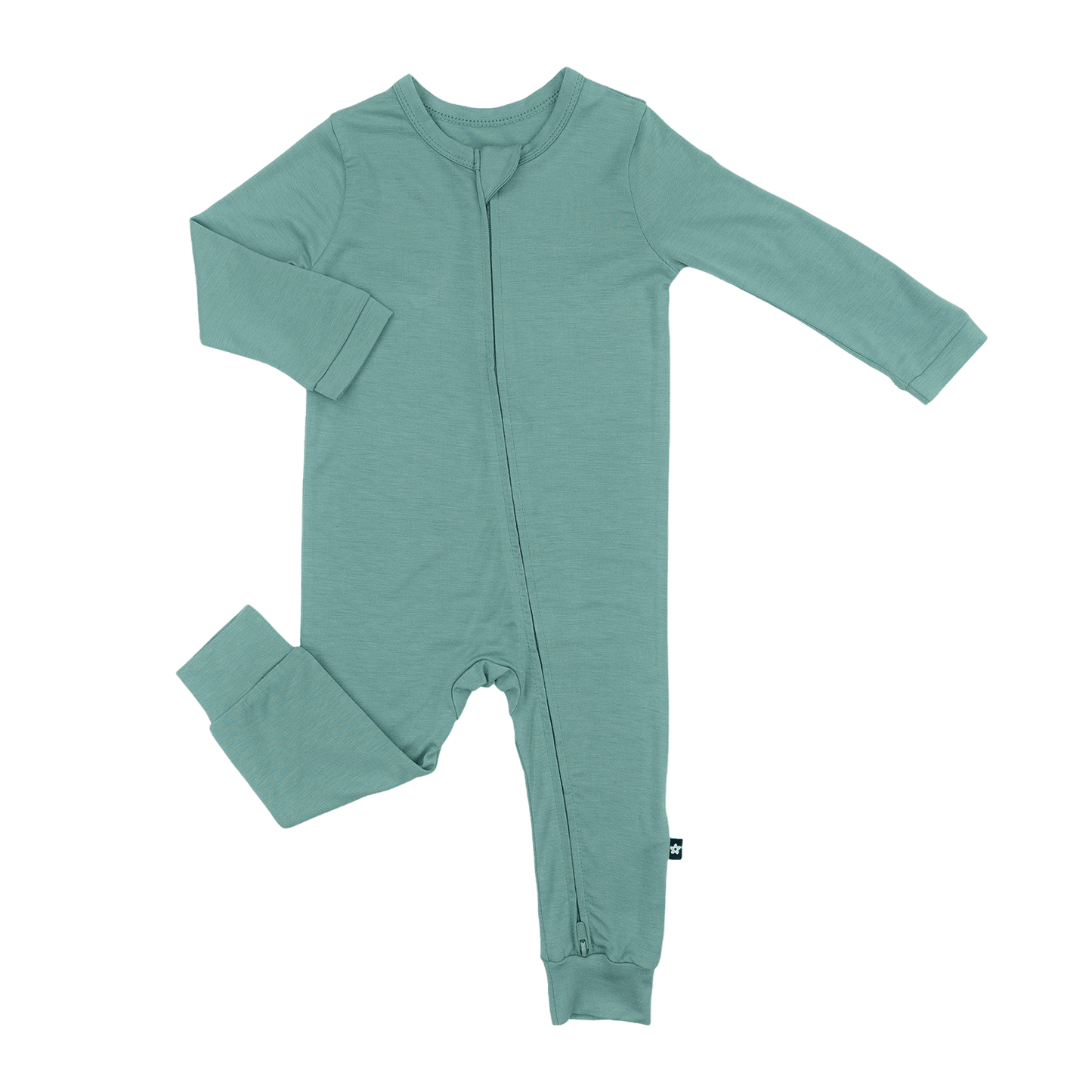 Larkspur Baby Zip Romper in Jade