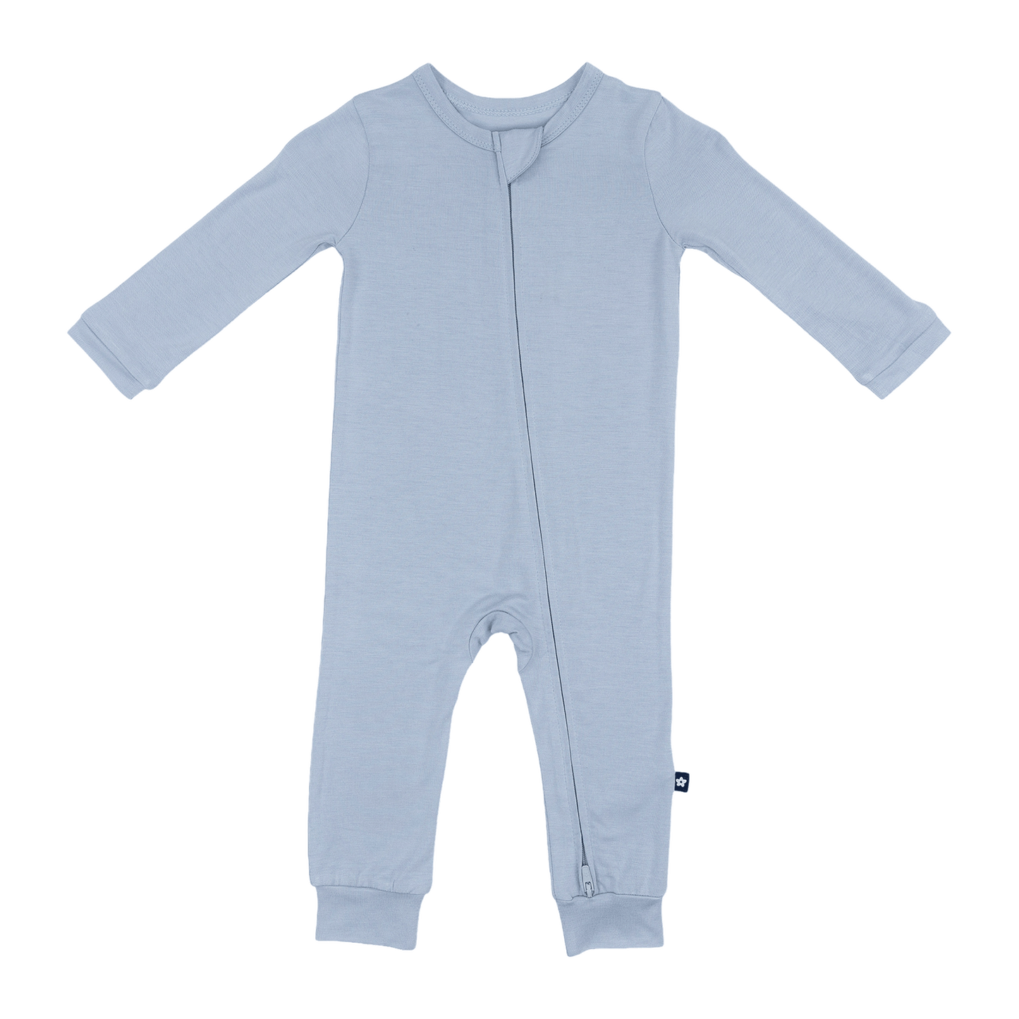 Larkspur Baby Zip Romper in Stone