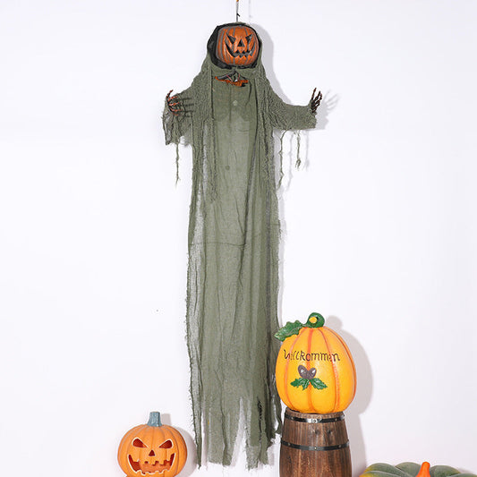 Pumpkin Hanging Ghost Voice Control Halloween Decoration Horror Props