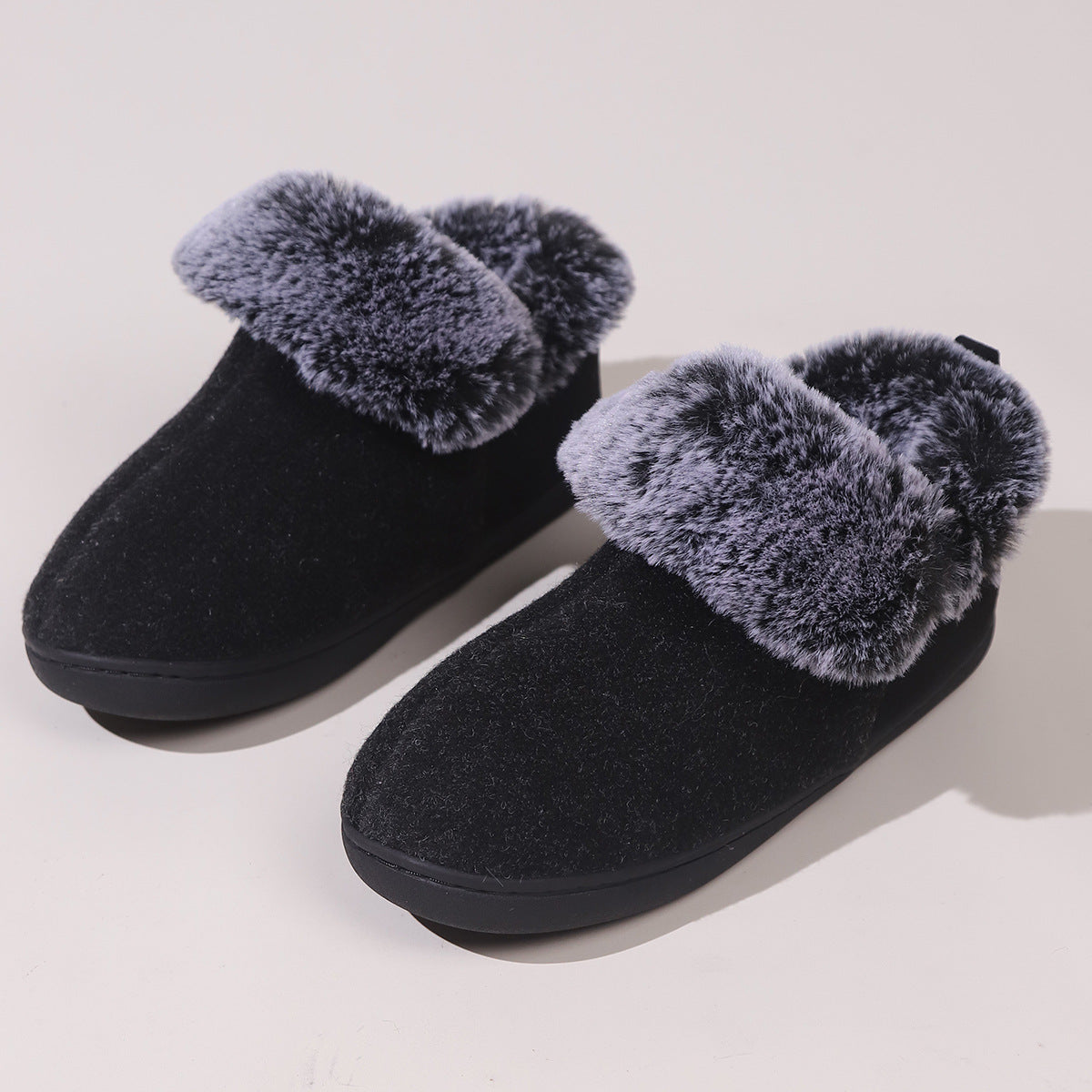 Women’s Felt-Fur Collar Cozy Indoor Winter Shoes Stepique