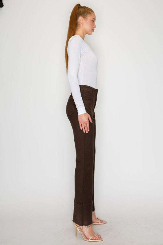 Tummy Control High Rise Bootcut Jeans Brown Wash AT2114BTBR