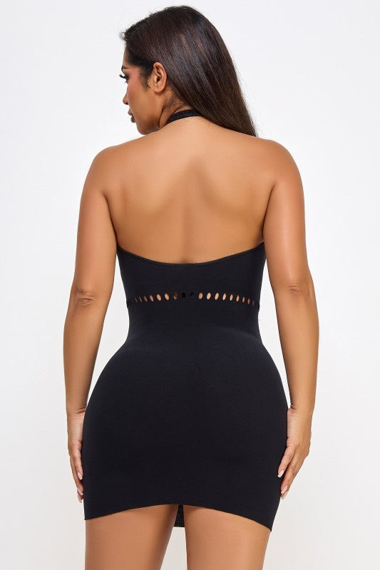 Mariah Lace Crisscross Cutout Mini Dress
