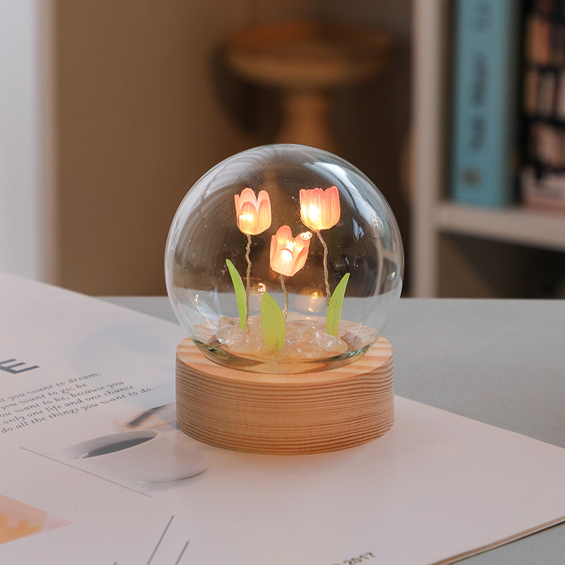 Mini Tulip Small Night Light Tabletop Decoration Cute Holiday Gift