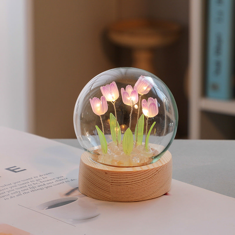 Mini Tulip Small Night Light Tabletop Decoration Cute Holiday Gift
